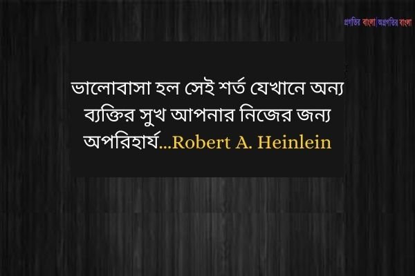  ভালোবাসা হল সেই শর্ত যেখানে অন্য ব্যক্তির সুখ আপনার নিজের জন্য অপরিহার্য