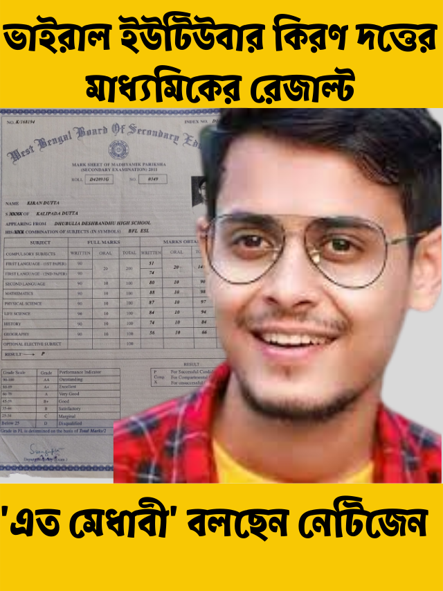 ভাইরাল ইউটিউবার কিরণ দত্তের মাধ্যমিকের রেজাল্ট, ‘এত মেধাবী’ বলছেন নেটিজেন