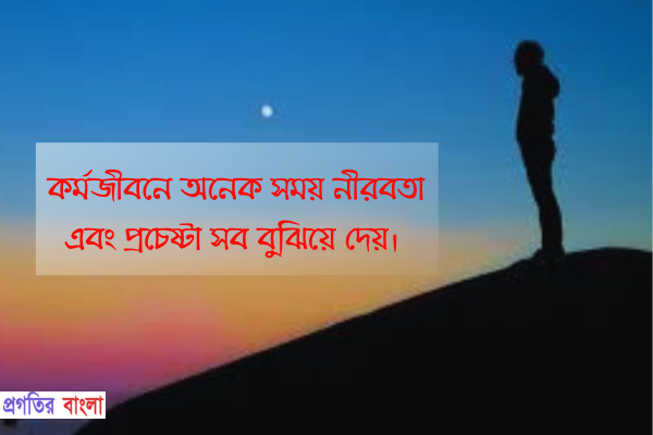  কর্মজীবনে অনেক সময় নীরবতা এবং প্রচেষ্টা সব বুঝিয়ে দেয়।