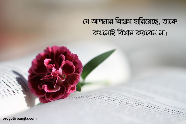  যে আপনার বিশ্বাস হারিয়েছে, তাকে কখনোই পুনরায় বিশ্বাস করবেন না।