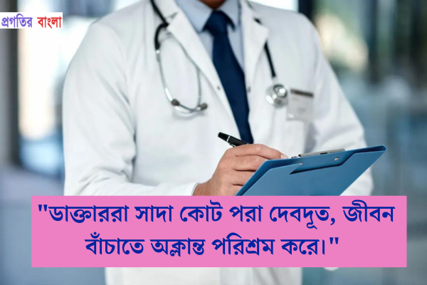  ডাক্তাররা সাদা কোট পরা দেবদূত, জীবন বাঁচাতে অক্লান্ত পরিশ্রম করে