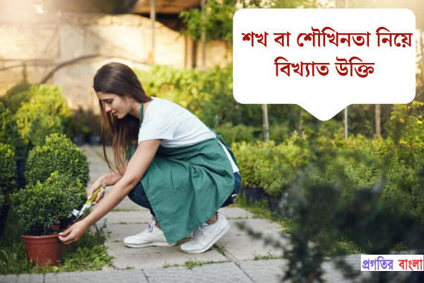 শখ বা শৌখিনতা নিয়ে বিখ্যাত উক্তি
