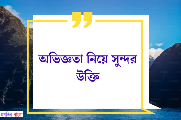 অভিজ্ঞতা নিয়ে সুন্দর উক্তি
