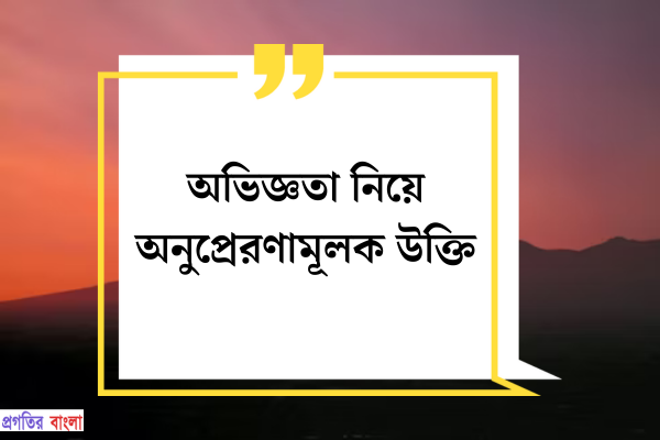অভিজ্ঞতা নিয়ে অনুপ্রেরণামূলক উক্তি