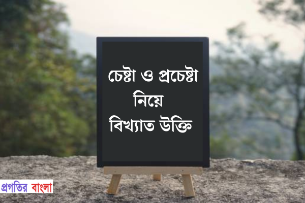চেষ্টা ও প্রচেষ্টা নিয়ে বিখ্যাত উক্তি