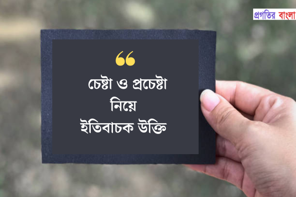 চেষ্টা ও প্রচেষ্টা নিয়ে ইতিবাচক উক্তি