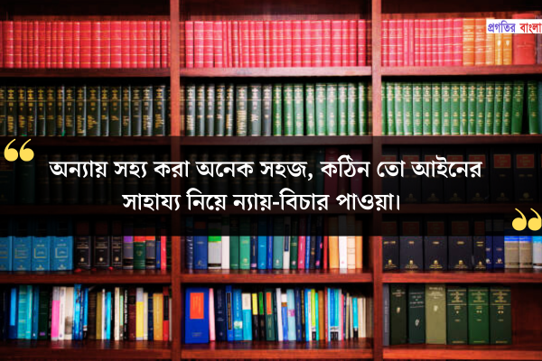 অন্যায় সহ্য করা অনেক সহজ, কঠিন তো আইনের সাহায্য নিয়ে ন্যায়-বিচার পাওয়া।