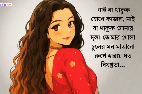 খোলা চুল নিয়ে ক্যাপশন