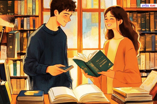 লাইব্রেরিতে প্রথম দেখা  