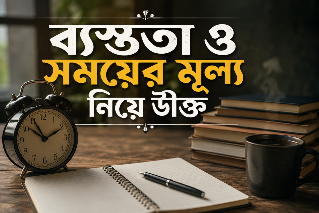 ব্যস্ততা ও সময়ের মূল্য নিয়ে উক্তি