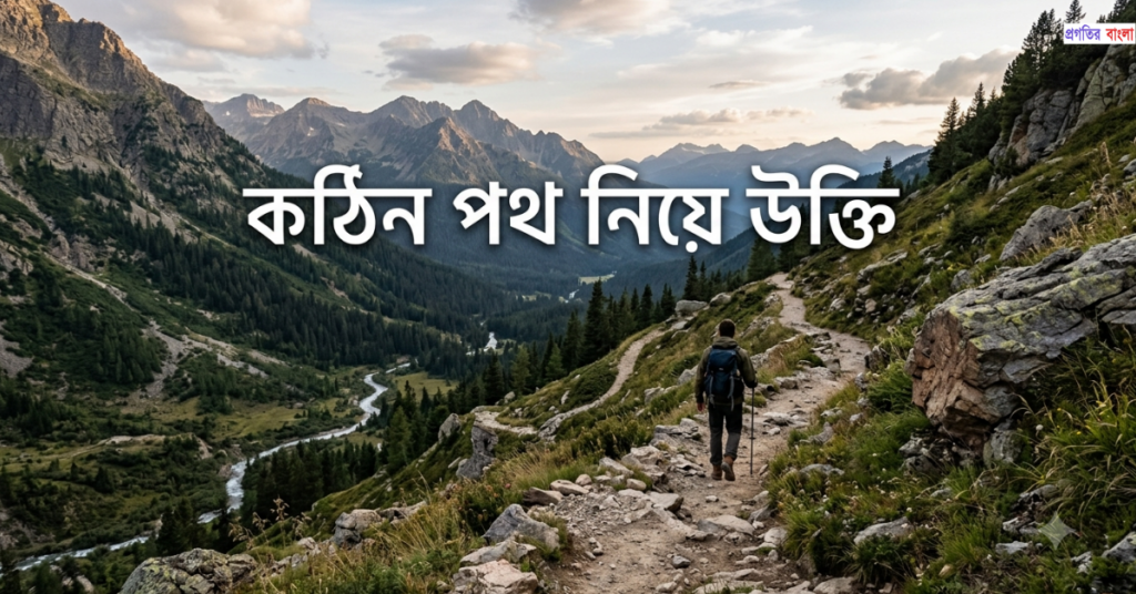 কঠিন পথ নিয়ে উক্তি
